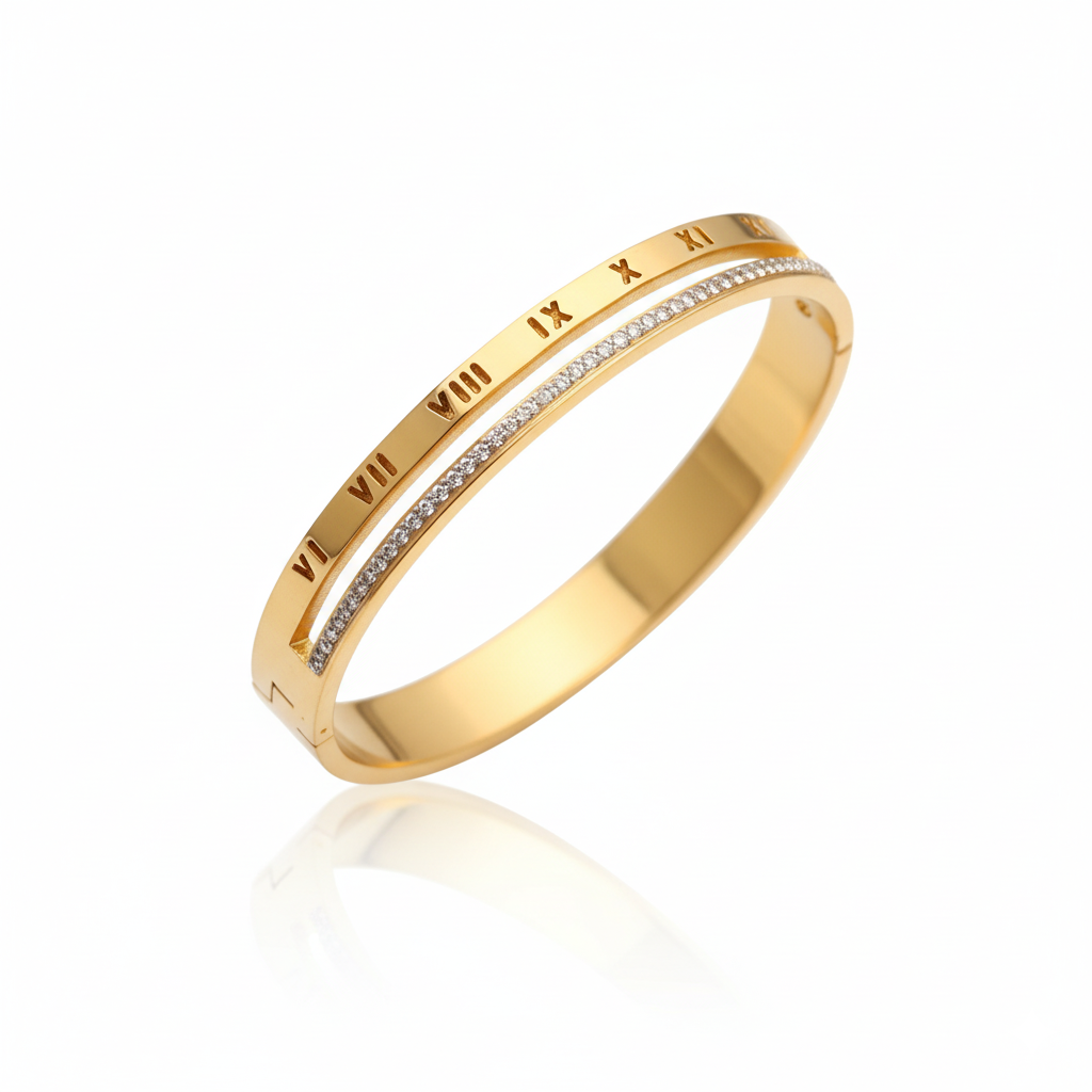 Eterna Roman Diamond Cuff | Italian Gold Plated SACH JEWELS