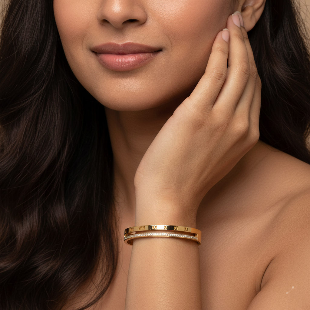 Eterna Roman Diamond Cuff | Italian Gold Plated SACH JEWELS