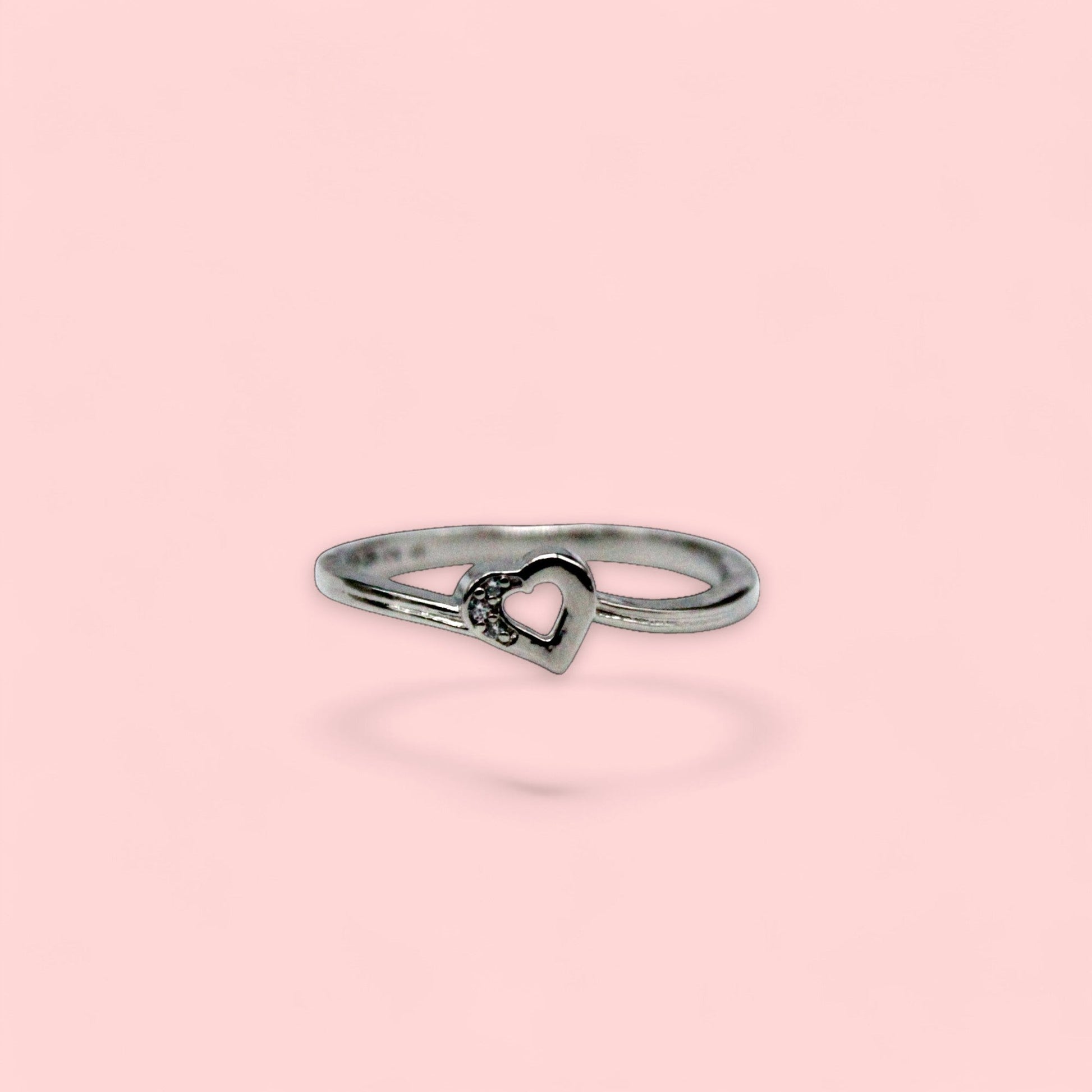 Heart Diamond Studded Ring | 925 Sterling Silver - SACH JEWELS