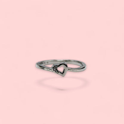 Heart Diamond Studded Ring | 925 Sterling Silver - SACH JEWELS