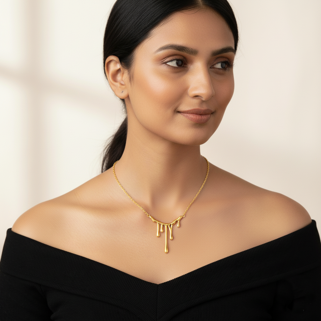 Golden Drip Necklace | Italian Gold Plated SACH JEWELS
