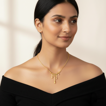 Golden Drip Necklace | Italian Gold Plated SACH JEWELS