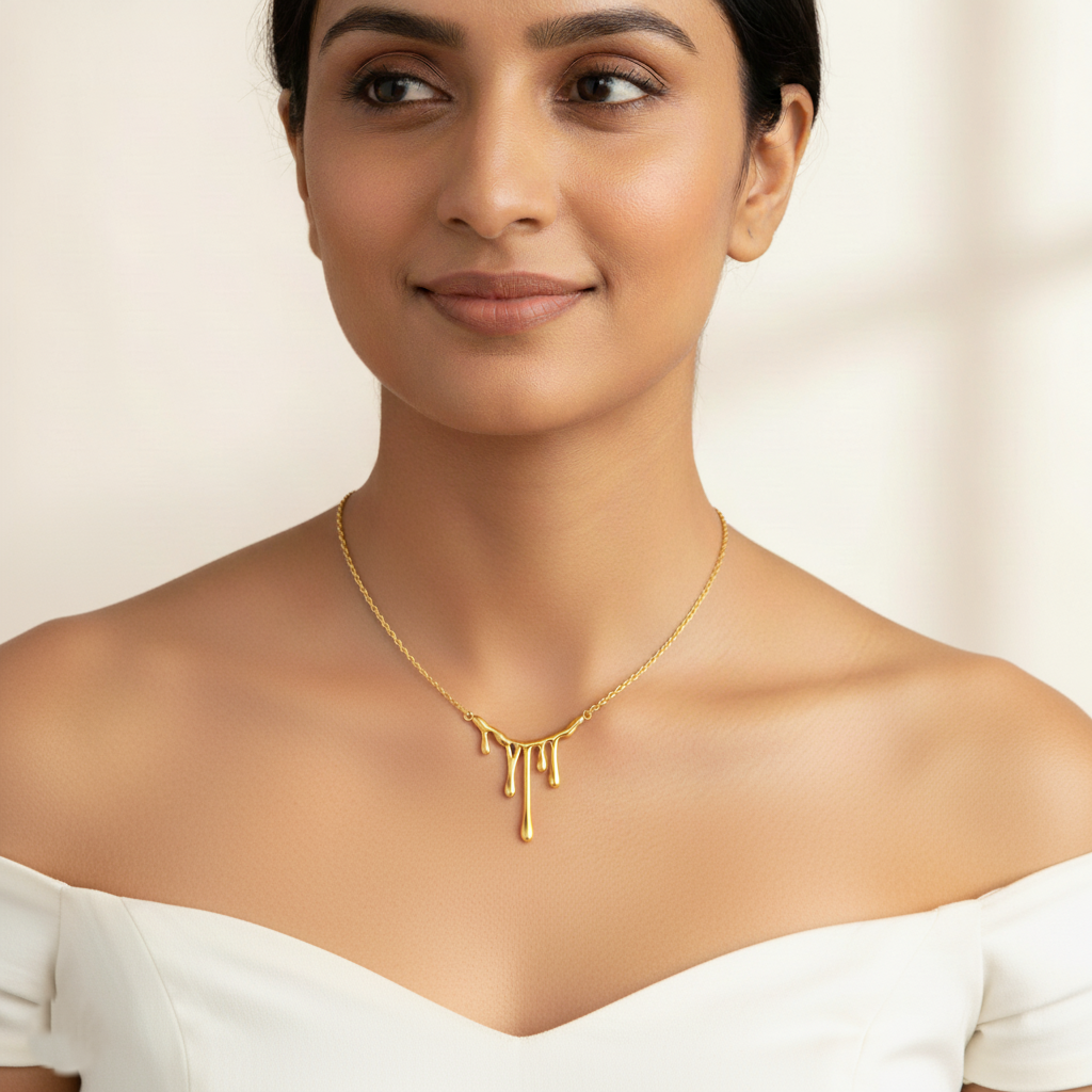 Golden Drip Necklace | Italian Gold Plated SACH JEWELS