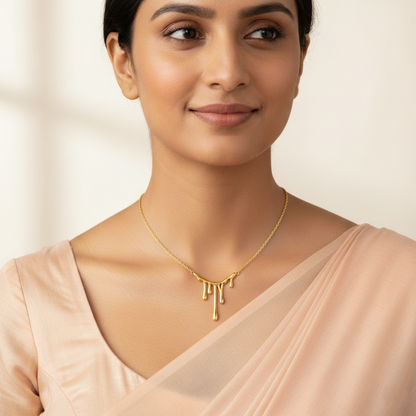 Golden Drip Necklace | Italian Gold Plated SACH JEWELS