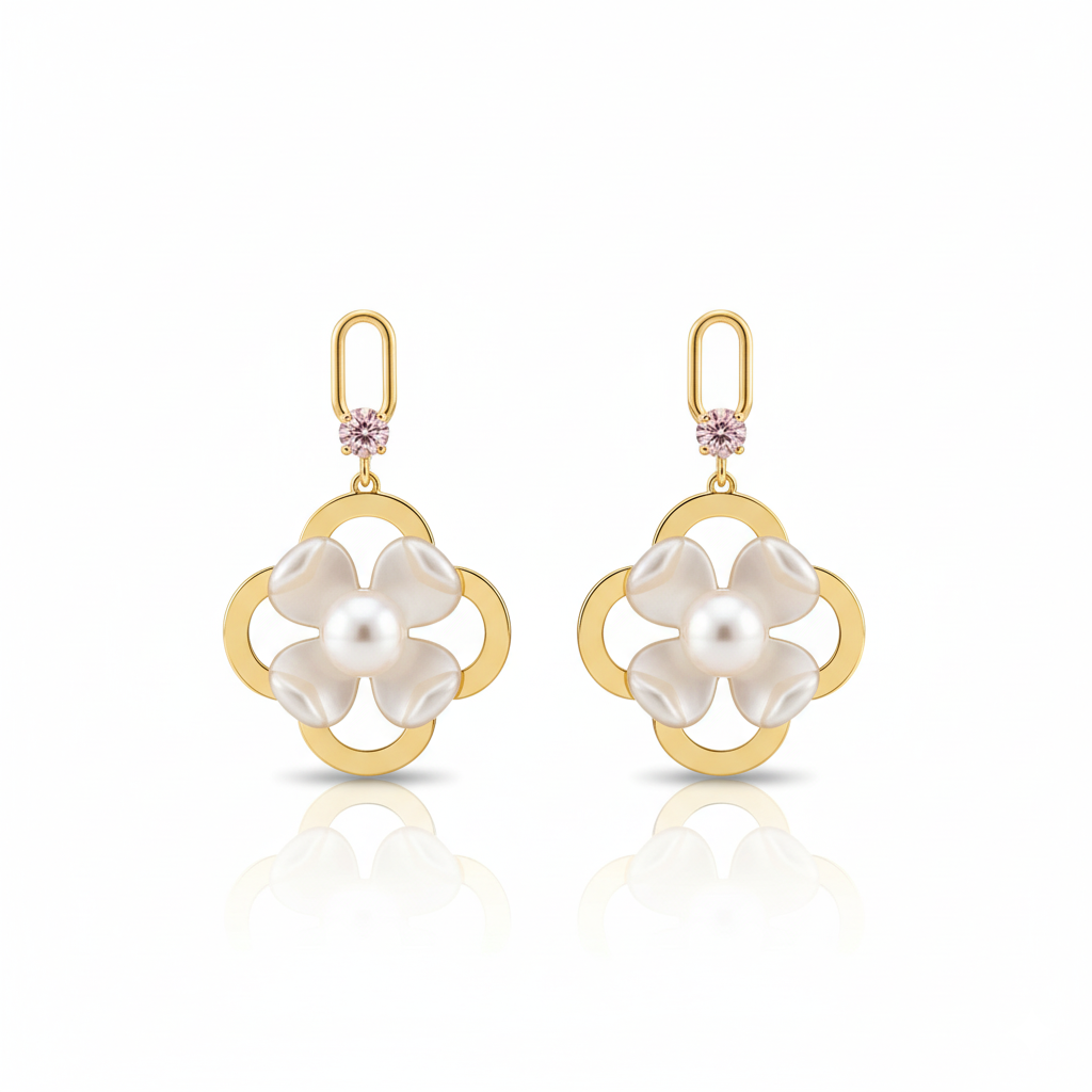 Flower Cage Drop Earrings | Italian Gold Plated SACH JEWELS