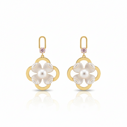 Flower Cage Drop Earrings | Italian Gold Plated SACH JEWELS