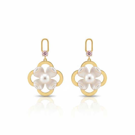 Flower Cage Drop Earrings | Italian Gold Plated SACH JEWELS