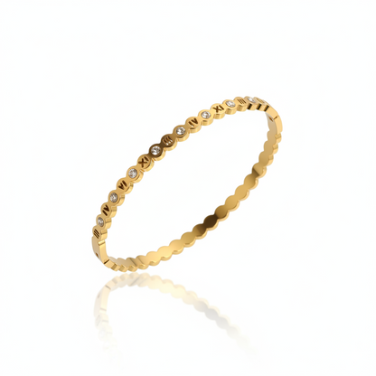 Roman Numeral CZ Cuff | Italian Gold Plated SACH JEWELS