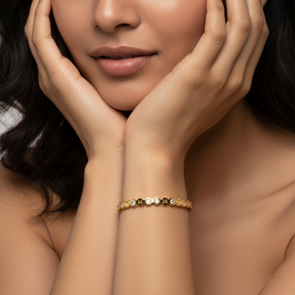 Roman Numeral CZ Cuff | Italian Gold Plated SACH JEWELS