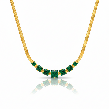 Dainty Emerald Glow Gold Necklace | Italian Gold Plated SACH JEWELS