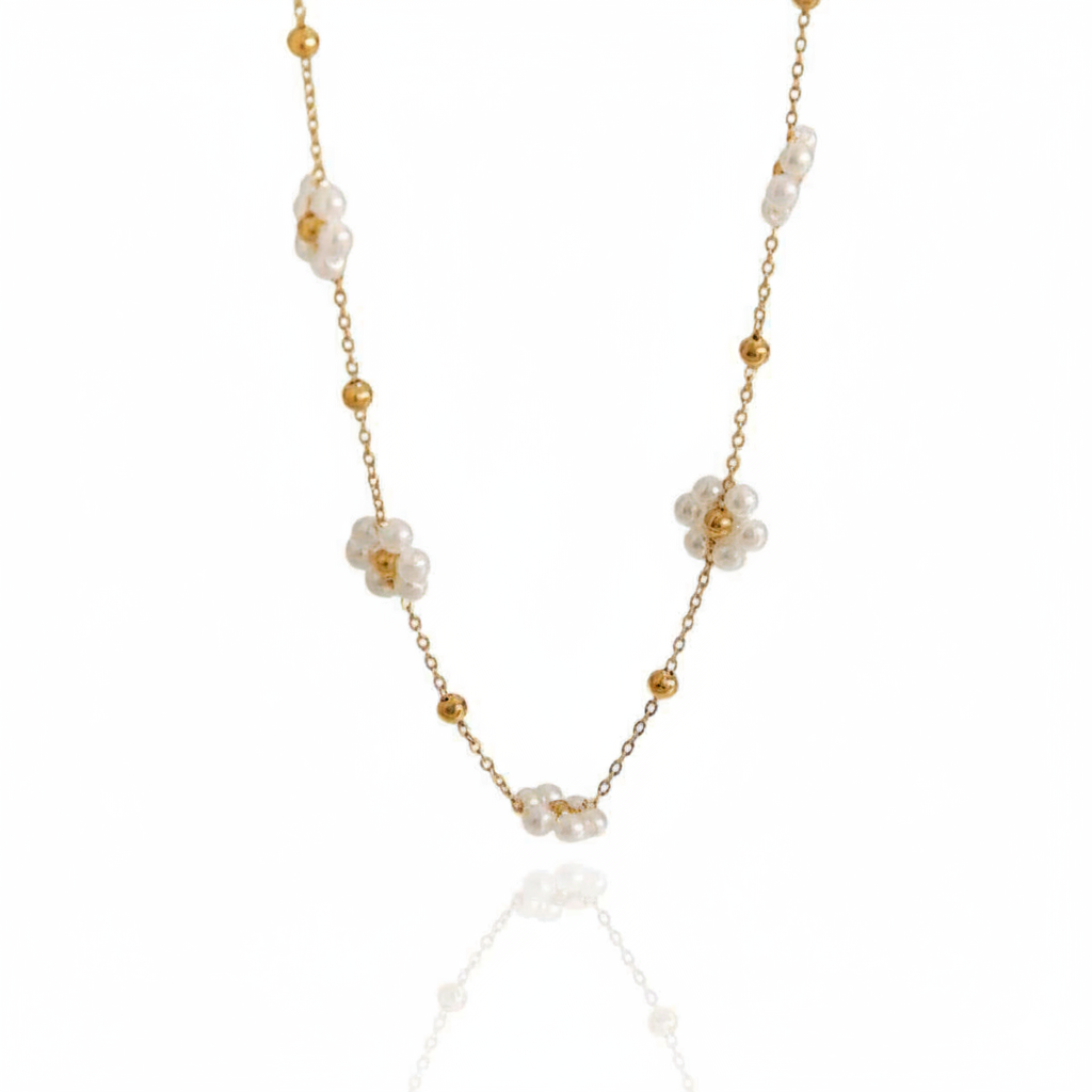 Pearl Bloom Necklace | Italian Gold Plated SACH JEWELS