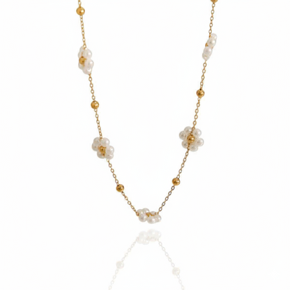 Pearl Bloom Necklace | Italian Gold Plated SACH JEWELS