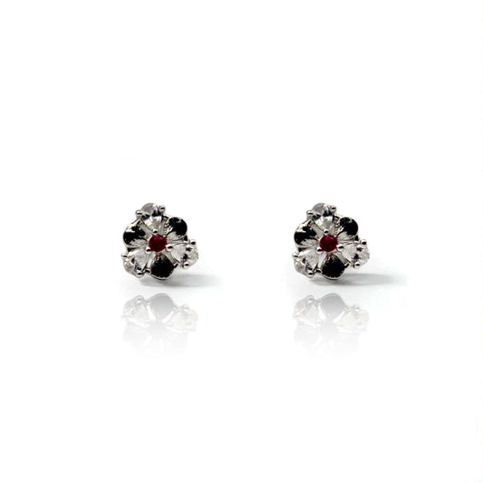 Pink Petal Diamond Stud Earrings | 925 Sterling Silver SACH JEWELS