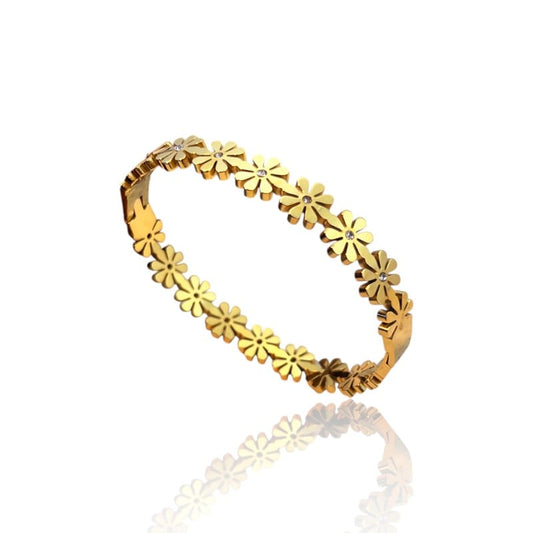 Golden Daisy Charm Cuffs | Italian Gold Plated SACH JEWELS