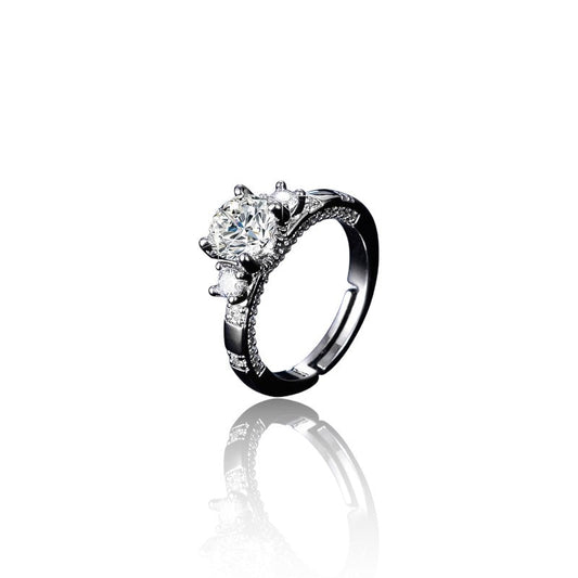 Women Elegant Diamond Studded Ring | Italian Silver Plated SACH JEWELS