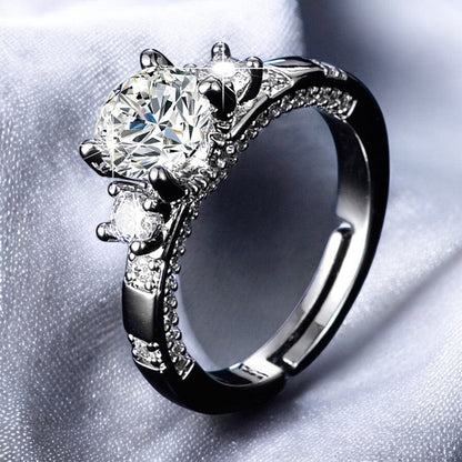 Women Elegant Diamond Studded Ring | Italian Silver Plated - SACH JEWELS