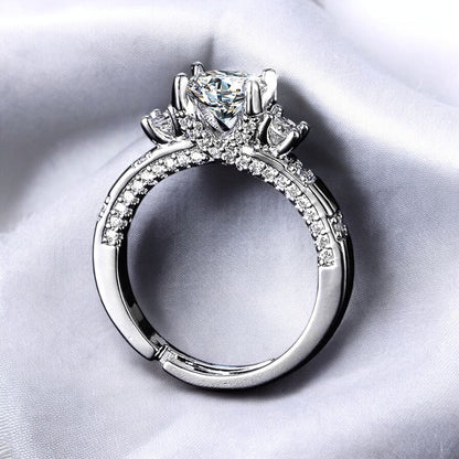 Women Elegant Diamond Studded Ring | Italian Silver Plated - SACH JEWELS