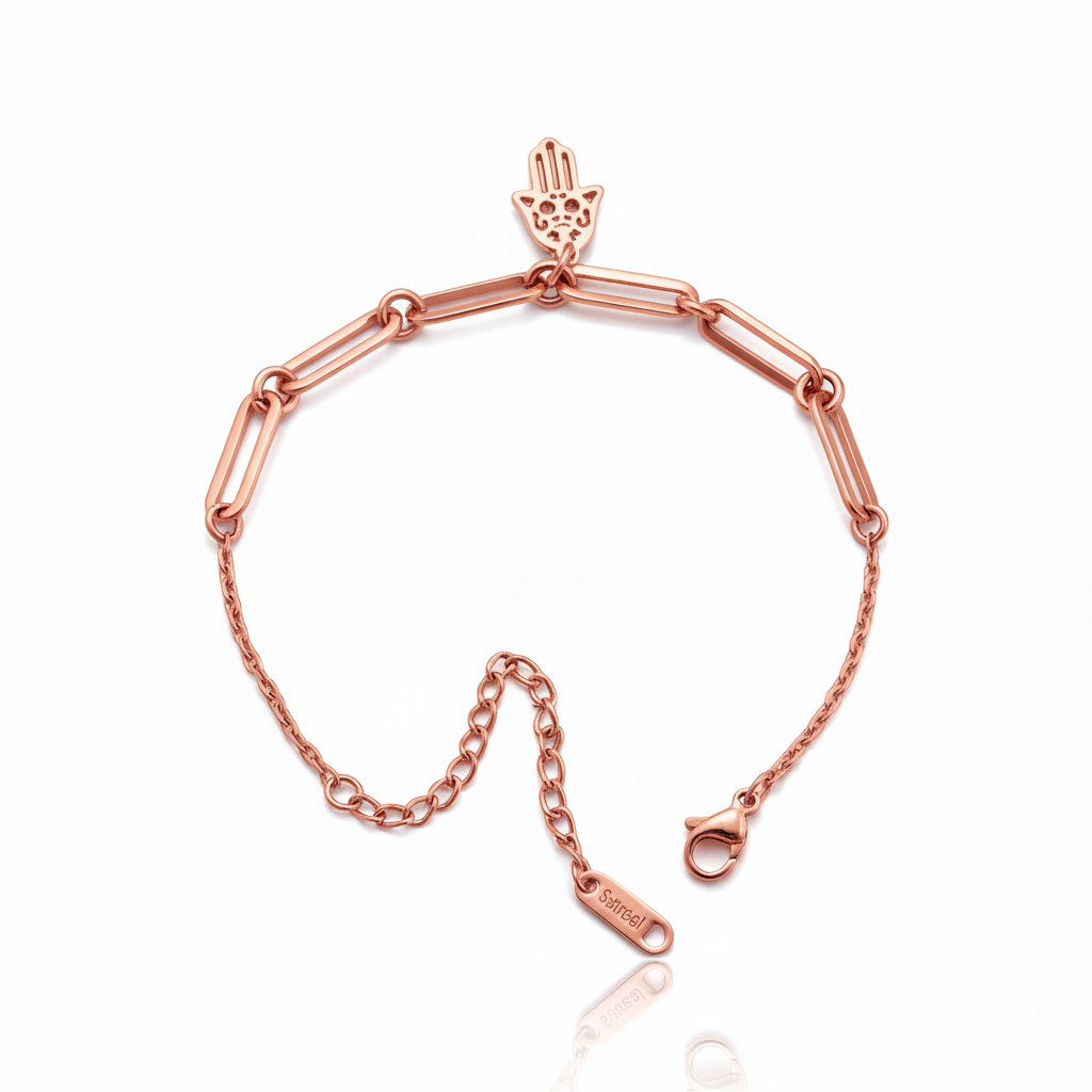 Hamsa Charm Bracelet | Rose Gold Plated SACH JEWELS