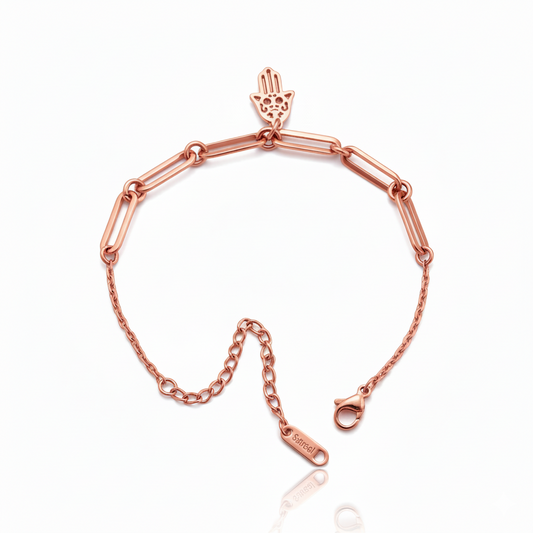 Hamsa Charm Bracelet | Rose Gold Plated SACH JEWELS