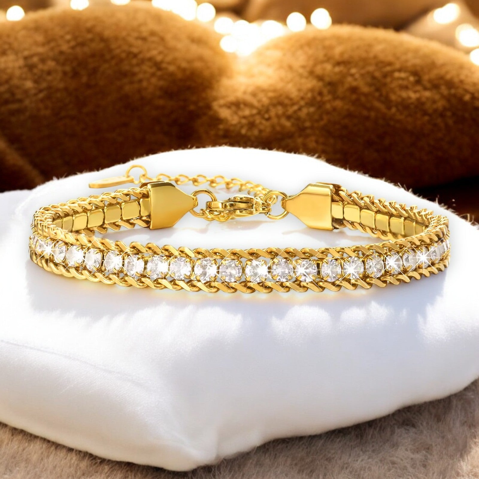 Elegant Diamond Studded Bracelet | Italian Gold Plated - SACH JEWELS