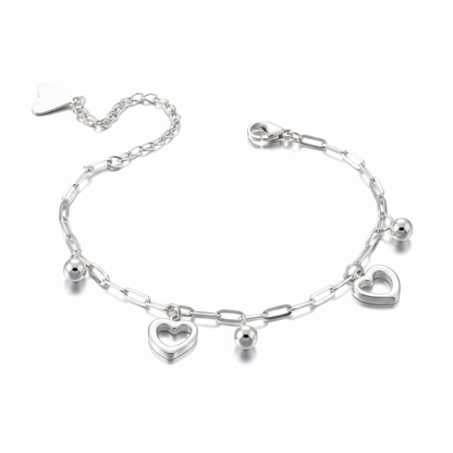 Silver Muse Heart Charm Bracelet | Italian Silver Plated SACH JEWELS