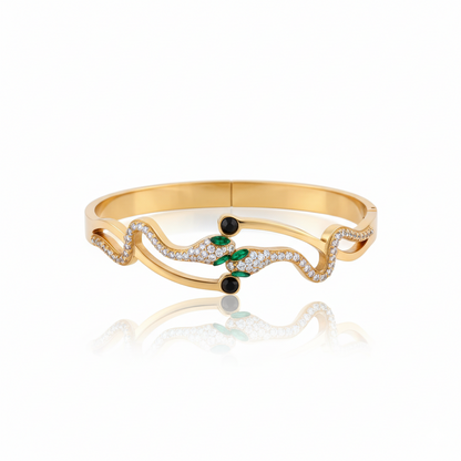 Gold Wavy Leaf Cuff | Italian Gold Plated SACH JEWELS