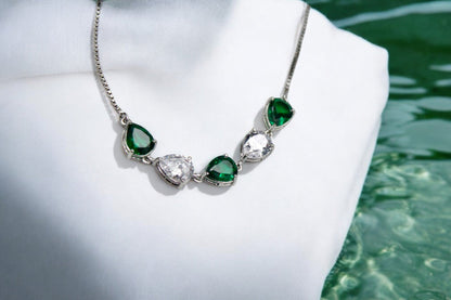 Premium Green Stone Studded Diamond Bracelets | 925 Sterling Silver - SACH JEWELS