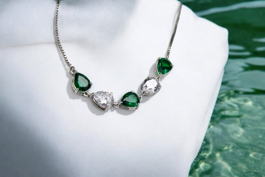 Premium Green Stone Studded Diamond Bracelets | 925 Sterling Silver - SACH JEWELS