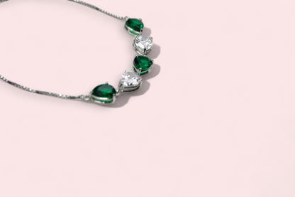 Premium Green Stone Studded Diamond Bracelets | 925 Sterling Silver - SACH JEWELS