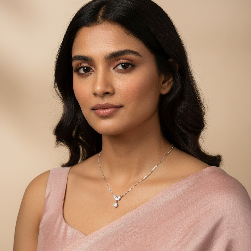 Classic CZ Drop Necklace | Italian Silver Plated SACH JEWELS