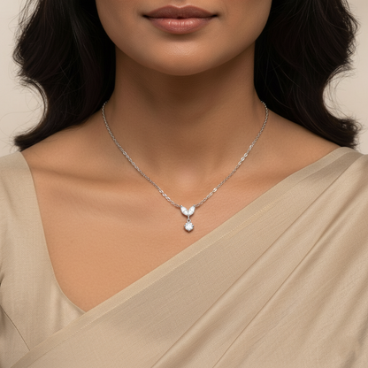Classic CZ Drop Necklace | Italian Silver Plated SACH JEWELS