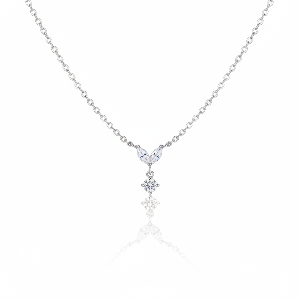 Classic CZ Drop Necklace | Italian Silver Plated SACH JEWELS