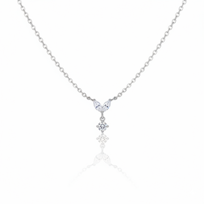 Classic CZ Drop Necklace | Italian Silver Plated SACH JEWELS