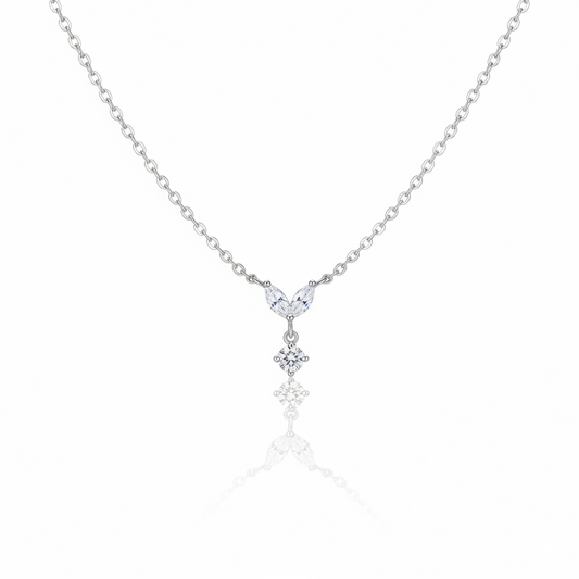 Classic CZ Drop Necklace | Italian Silver Plated SACH JEWELS