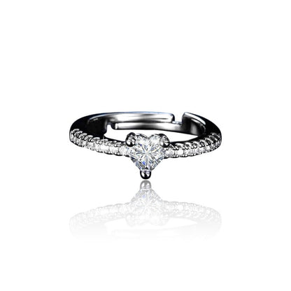 Heart Diamond Italian Silver Plated Ring | Italian Silver Plated SACH JEWELS