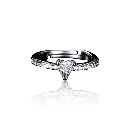 Heart Diamond Italian Silver Plated Ring | Italian Silver Plated SACH JEWELS