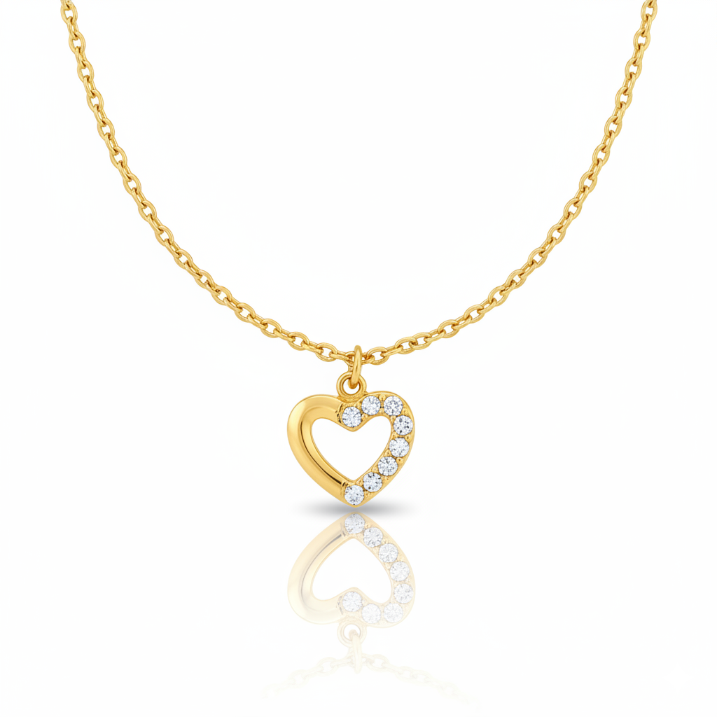Golden Embrace Heart Pendant Necklace | Italian Gold Plated SACH JEWELS