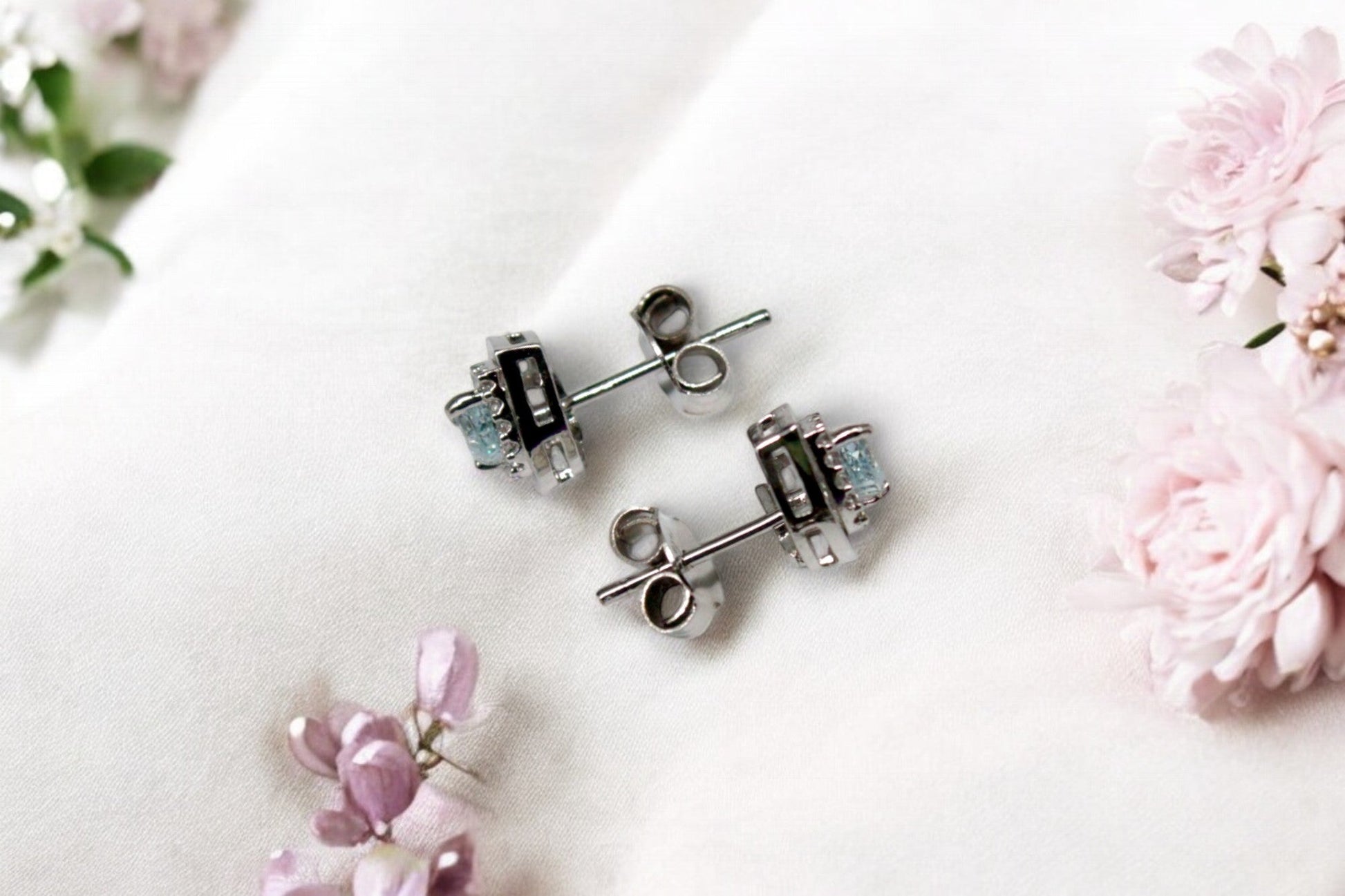 Blue Heart Stud Earrings | 925 Sterling Silver SACH JEWELS