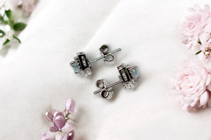 Blue Heart Stud Earrings | 925 Sterling Silver SACH JEWELS