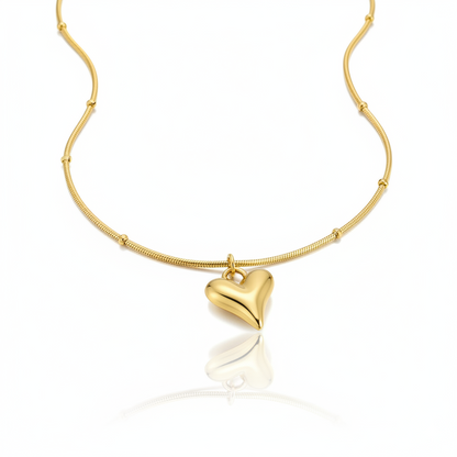 Gorgeous Golden Heart Pendant Necklace | Italian Gold Plated SACH JEWELS
