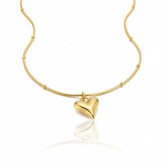 Gorgeous Golden Heart Pendant Necklace | Italian Gold Plated SACH JEWELS