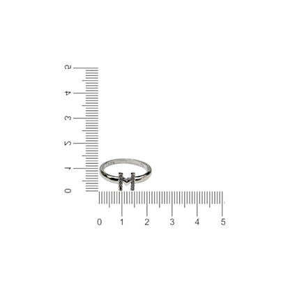 M Letter Studded Diamond Ring | 925 Sterling Silver - SACH JEWELS