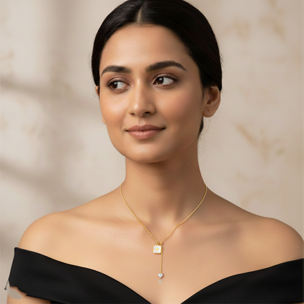 Heart Charm Zircon Necklace | Italian Gold Plated SACH JEWELS