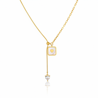 Heart Charm Zircon Necklace | Italian Gold Plated SACH JEWELS