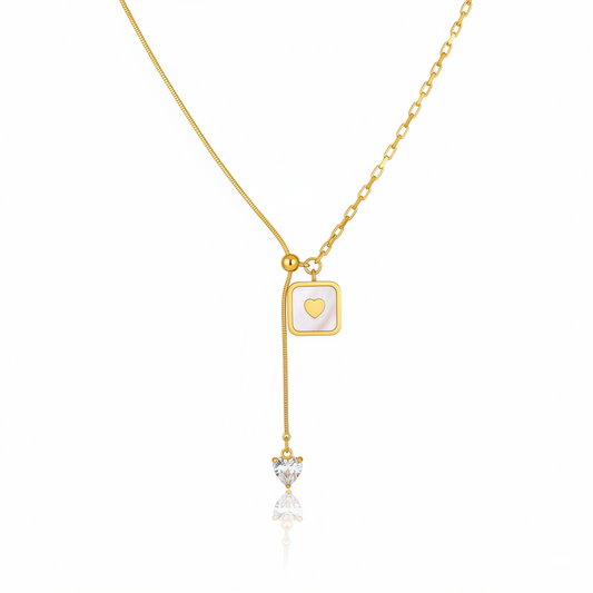 Heart Charm Zircon Necklace | Italian Gold Plated SACH JEWELS