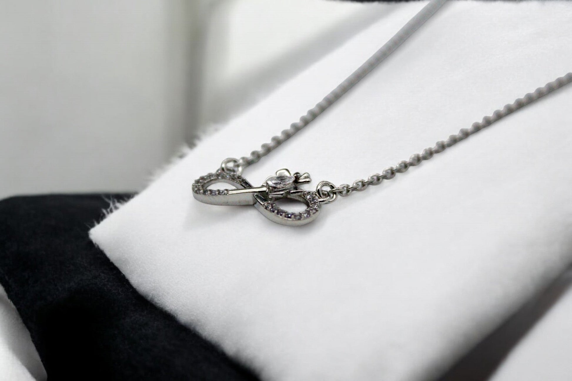 Diamond Studded Infinity Necklace | 925 Sterling Silver - SACH JEWELS