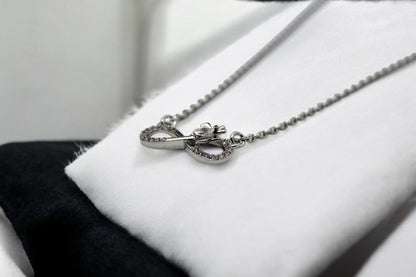 Diamond Studded Infinity Necklace | 925 Sterling Silver - SACH JEWELS