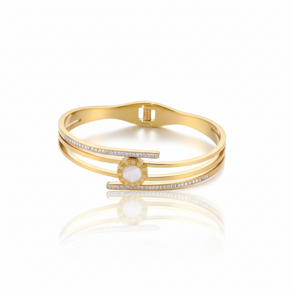 Roman Dial Gold Cuff | Italian Gold Plated SACH JEWELS