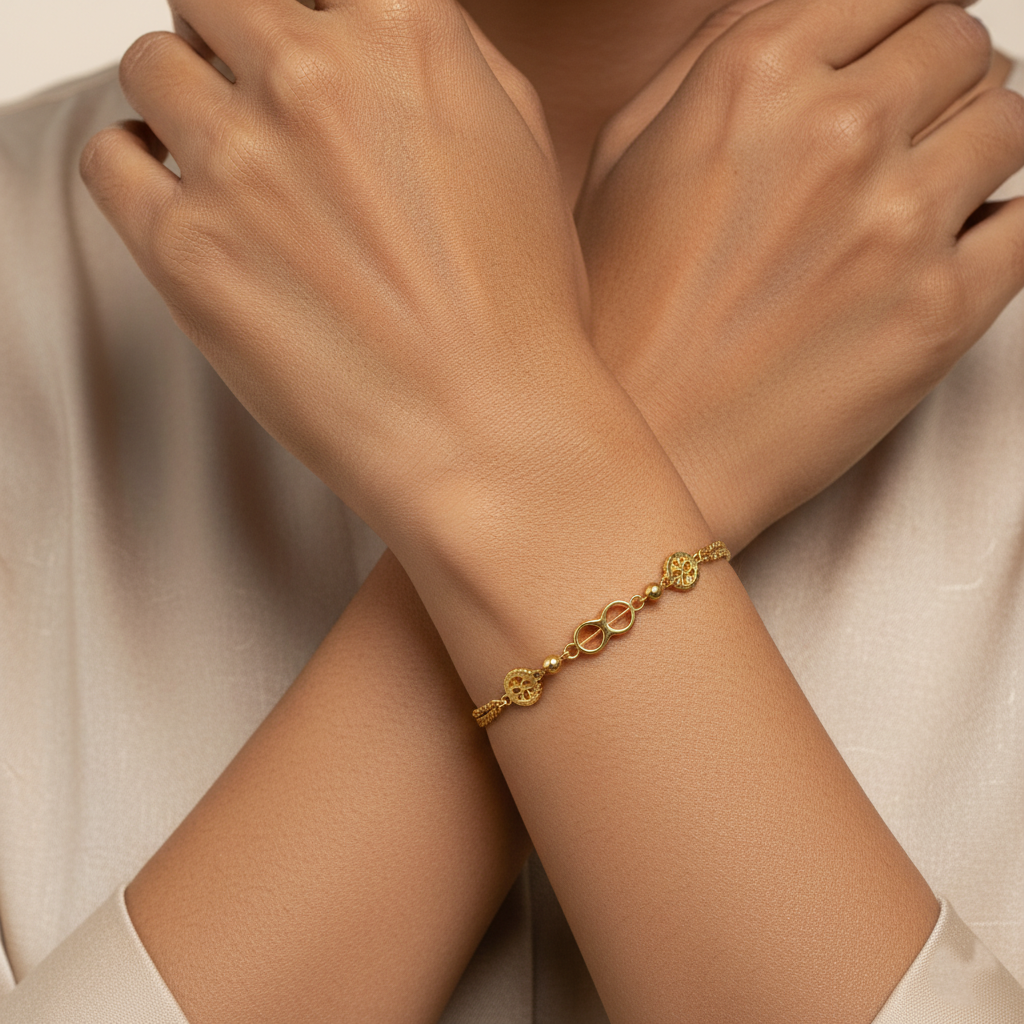 Infinity Charm Double Layer Bracelet | Italian Gold Plated SACH JEWELS