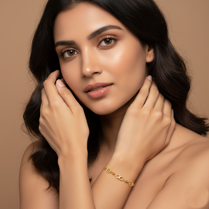 Infinity Charm Double Layer Bracelet | Italian Gold Plated SACH JEWELS